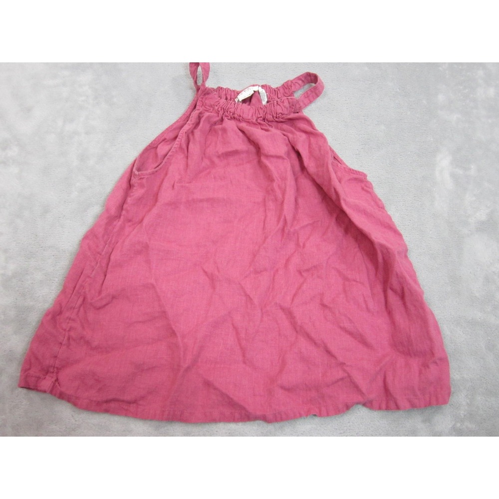 Nicole Miller Halter Top Womens M Pink Linen Sleeveless High Neck Boho Summer